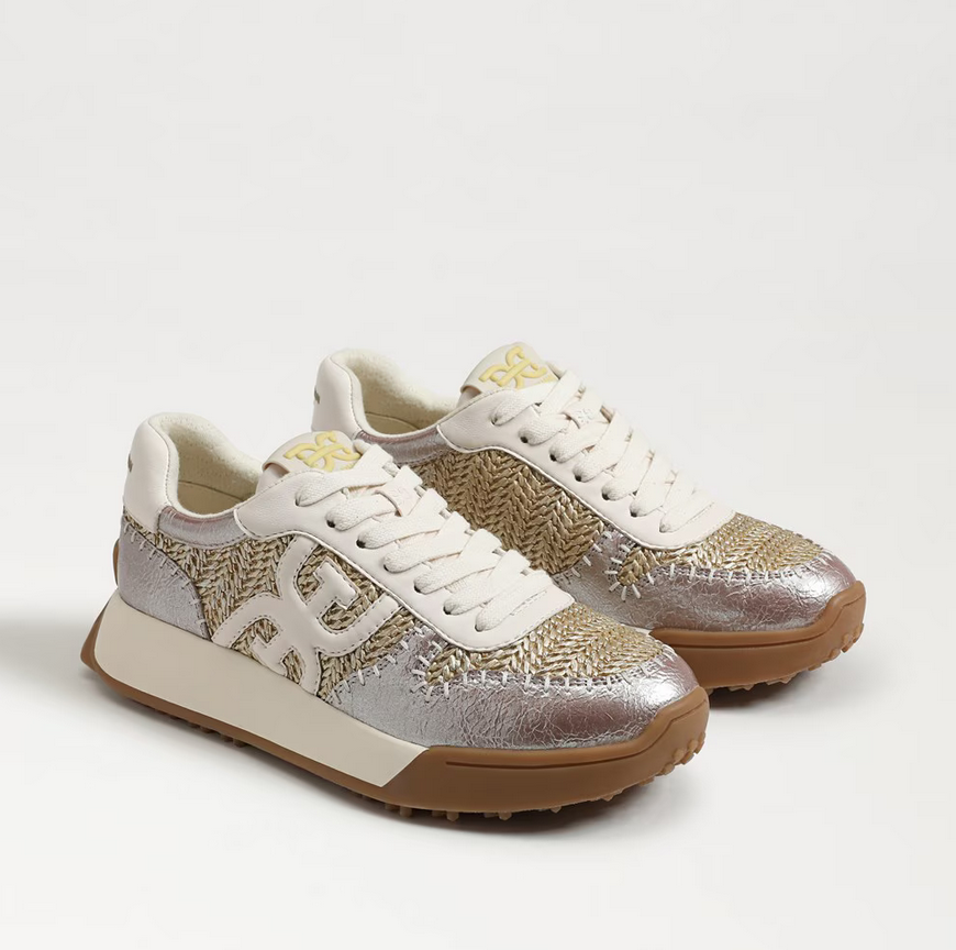 Sam Edelman Langley Woven Natural and Gold
