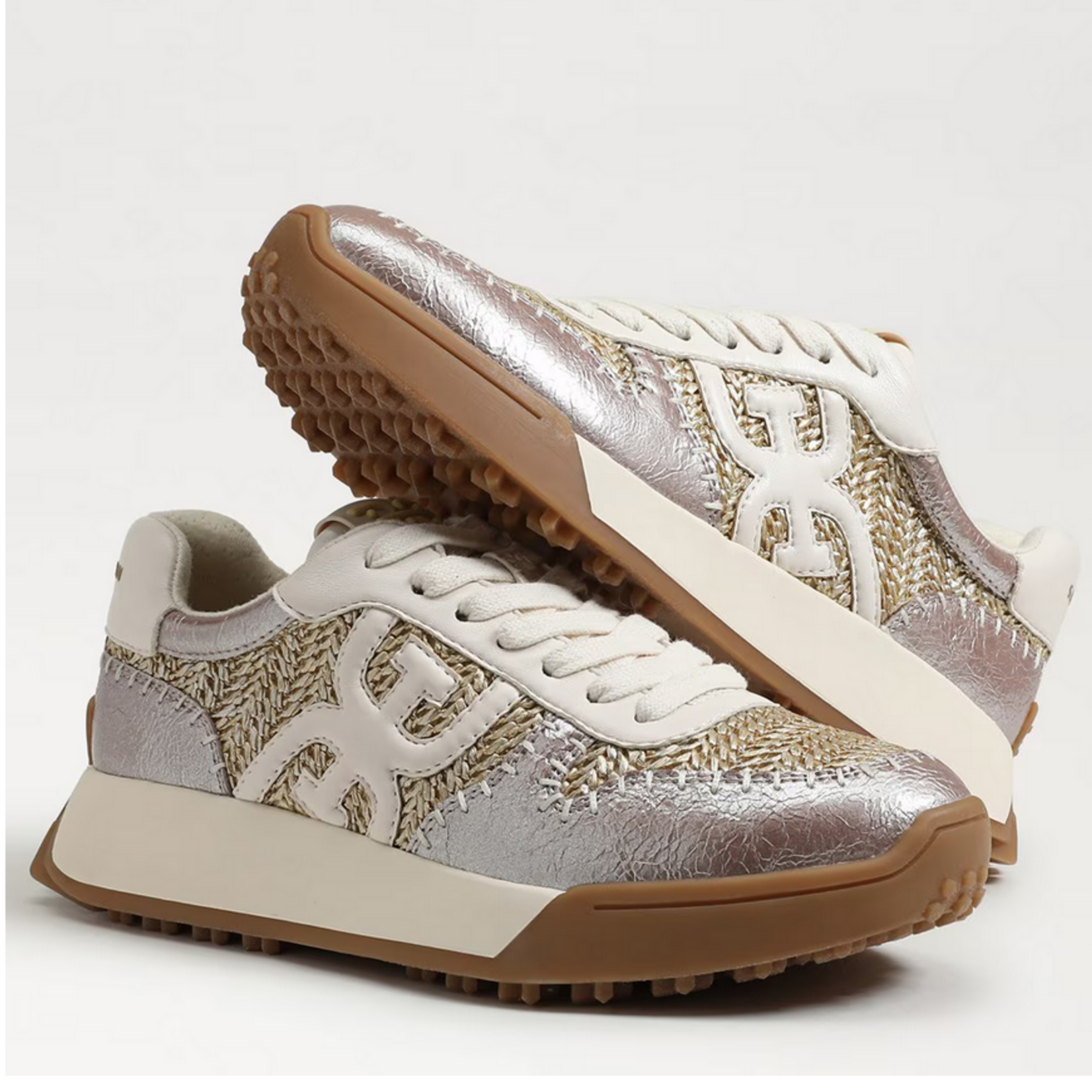 Sam Edelman Langley Woven Natural and Gold