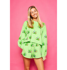 Queen of Sparkles Lime Green Easter Egg In Grass Sweatshirt