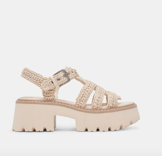 Dolce Vita Latice Sandals Oatmeal Knit