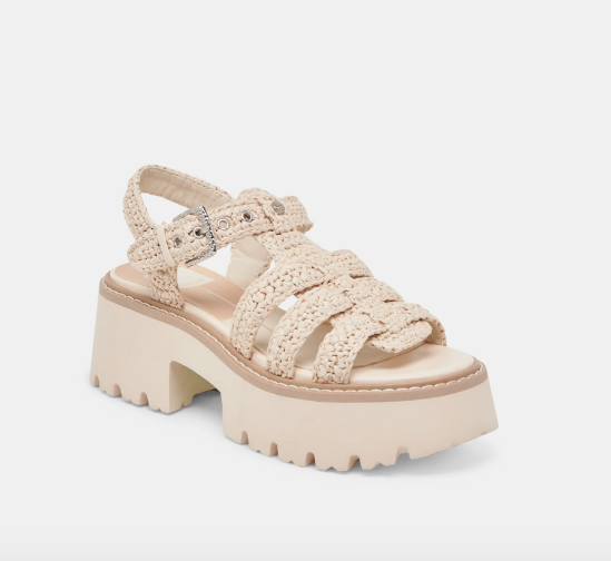 Dolce Vita Latice Sandals Oatmeal Knit