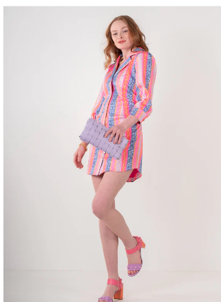 Emily McCarthy Felicity Dress - Geo Stripe