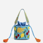 Lush Fruits Beaded Bucket Bag