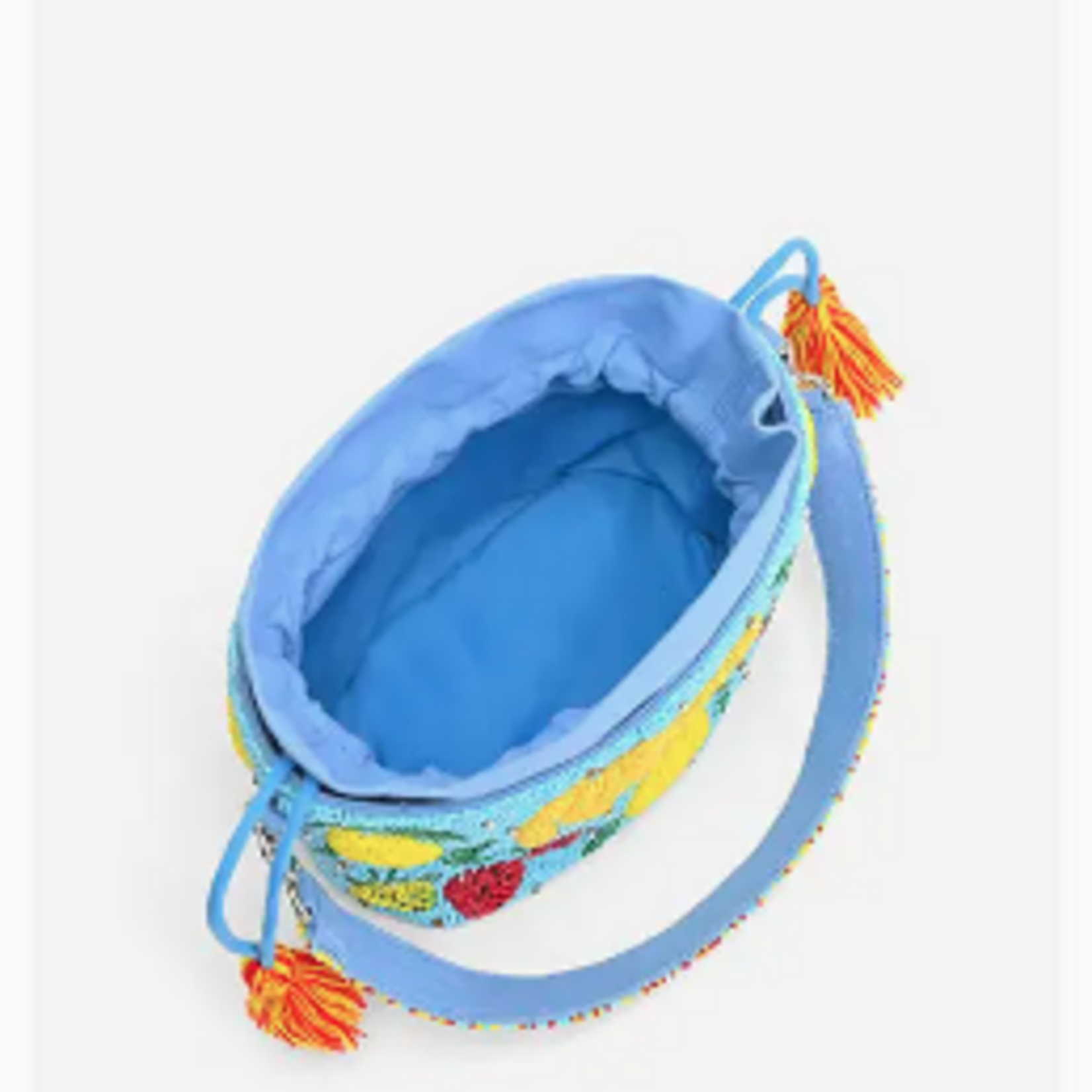 Lush Fruits Beaded Bucket Bag