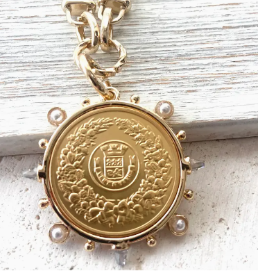 Coin Jewelry Pearl Necklace Boutique Salon Jewelry