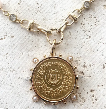 Coin Jewelry Pearl Necklace Boutique Salon Jewelry