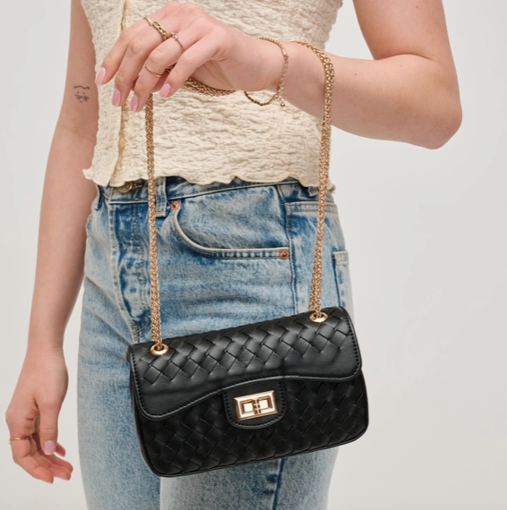 Urban Expressions Fiona Woven Crossbody Black