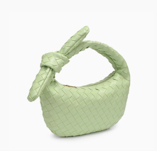 Urban Expressions Lizbeth Woven Knot Clutch Pistachio