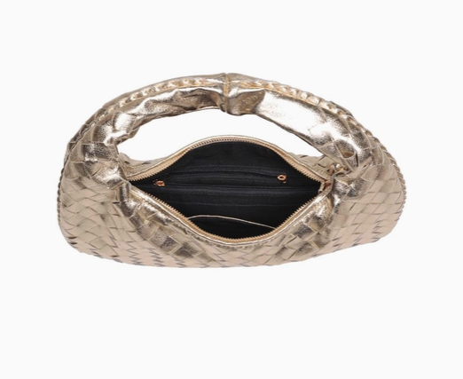 Urban Expressions Wendy Woven Shoulder Bag Gold