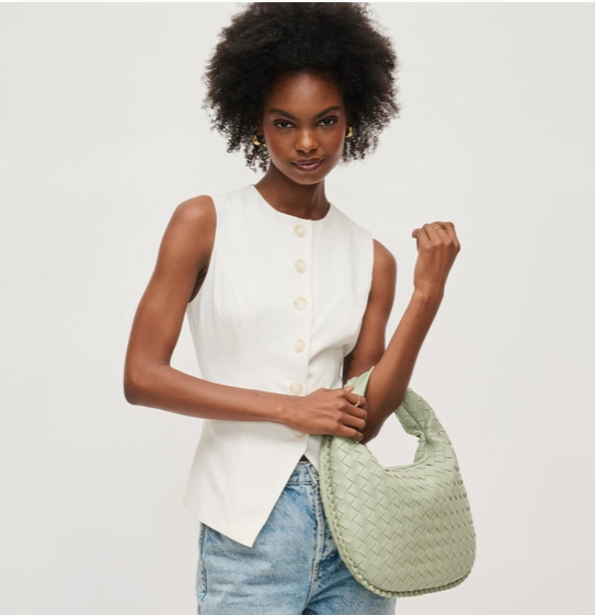Urban Expressions Wendy Woven Shoulder Bag Sage