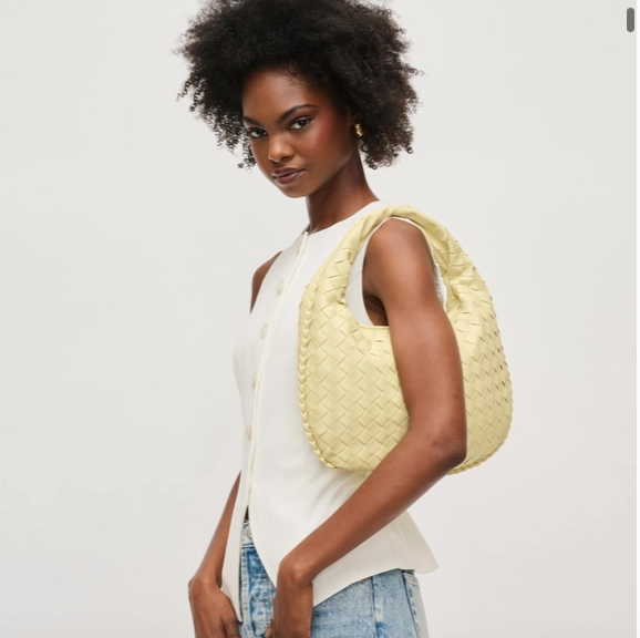 Urban Expressions Wendy Woven Shoulder Bag Butter