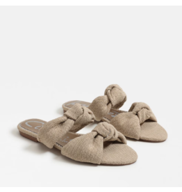Marissa Natural Burlap Knot Slide Sandal