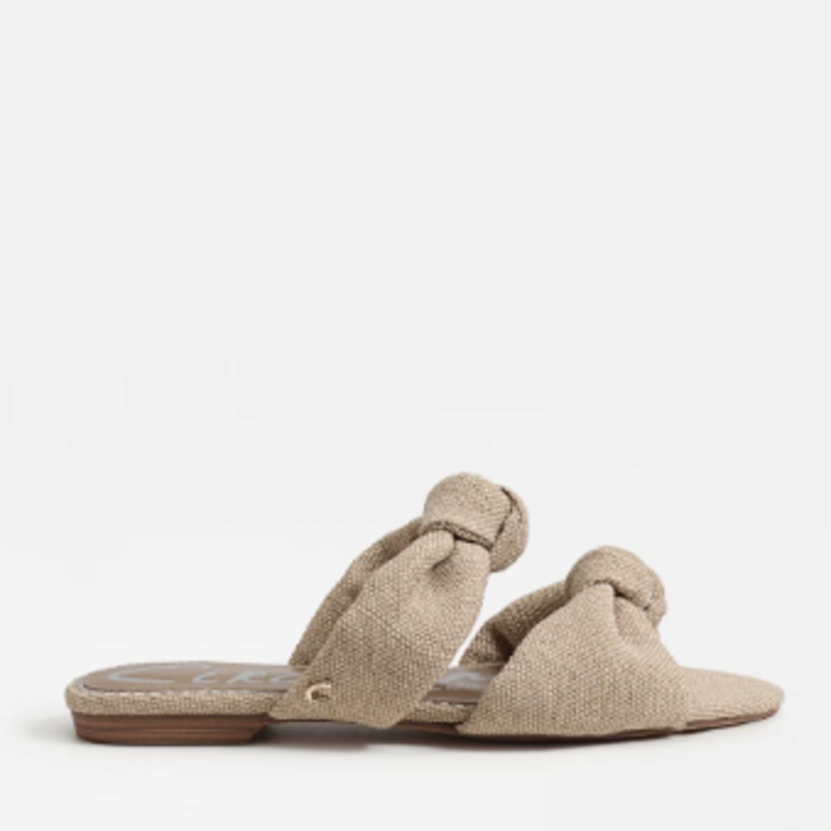 Marissa Natural Burlap Knot Slide Sandal