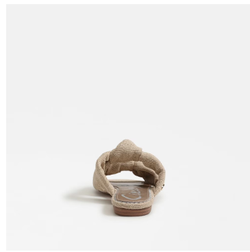 Marissa Natural Burlap Knot Slide Sandal