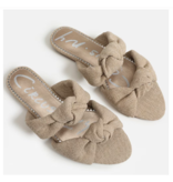 Marissa Natural Burlap Knot Slide Sandal