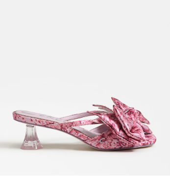 Natalina Orchid Lilac Kitten Heel Mule