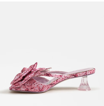 Natalina Orchid Lilac Kitten Heel Mule