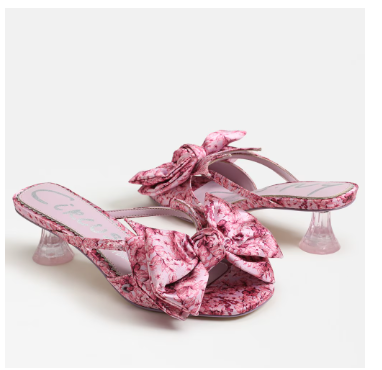 Natalina Orchid Lilac Kitten Heel Mule