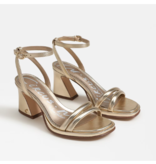 Holly Gold Leaf Block Heel Sandal