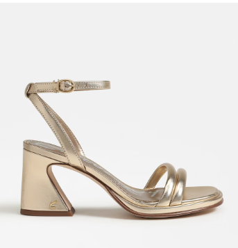 Holly Gold Leaf Block Heel Sandal