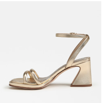 Holly Gold Leaf Block Heel Sandal