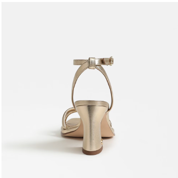 Holly Gold Leaf Block Heel Sandal