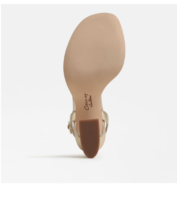 Holly Gold Leaf Block Heel Sandal