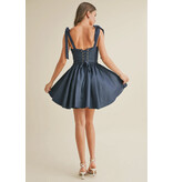 Klesis Back Lace Up Tie Flared Mini Dress
