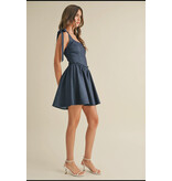 Klesis Back Lace Up Tie Flared Mini Dress