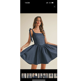 Klesis Back Lace Up Tie Flared Mini Dress