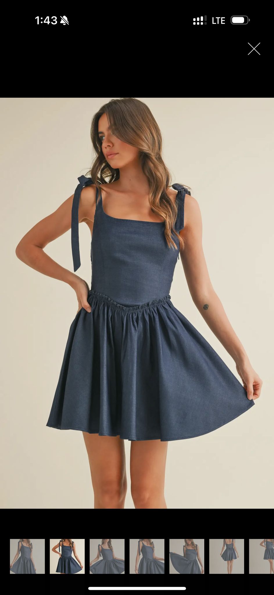 Klesis Back Lace Up Tie Flared Mini Dress