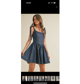 Klesis Back Lace Up Tie Flared Mini Dress