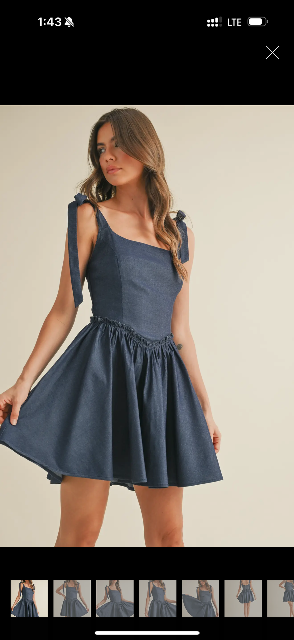 Klesis Back Lace Up Tie Flared Mini Dress