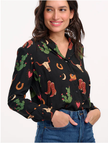 Sugarhill Brighton MICAH REVERE SHIRT Cowgirl Print