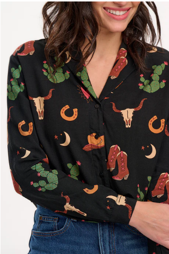 Sugarhill Brighton MICAH REVERE SHIRT Cowgirl Print
