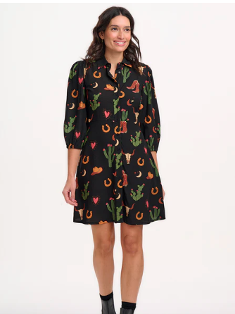 Sugarhill Brighton MILDRED SHIRT DRESS Cowgirl Print