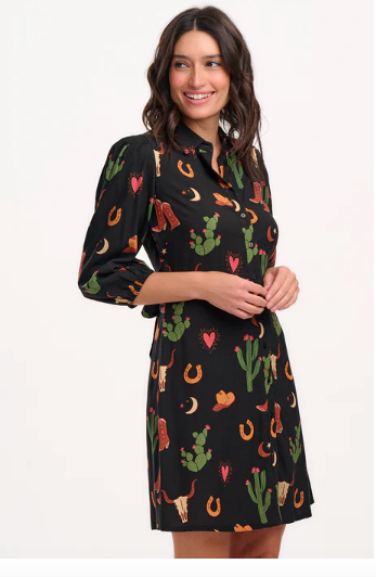 Sugarhill Brighton MILDRED SHIRT DRESS Cowgirl Print