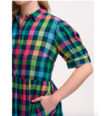 Sugarhill Brighton WILLET MIDI SMOCK DRESS Midnight Gingham