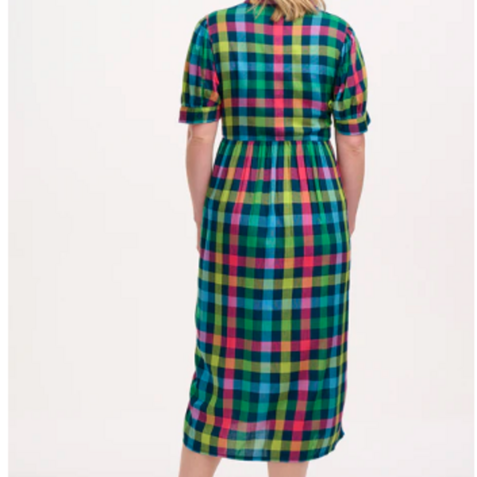 Sugarhill Brighton WILLET MIDI SMOCK DRESS Midnight Gingham