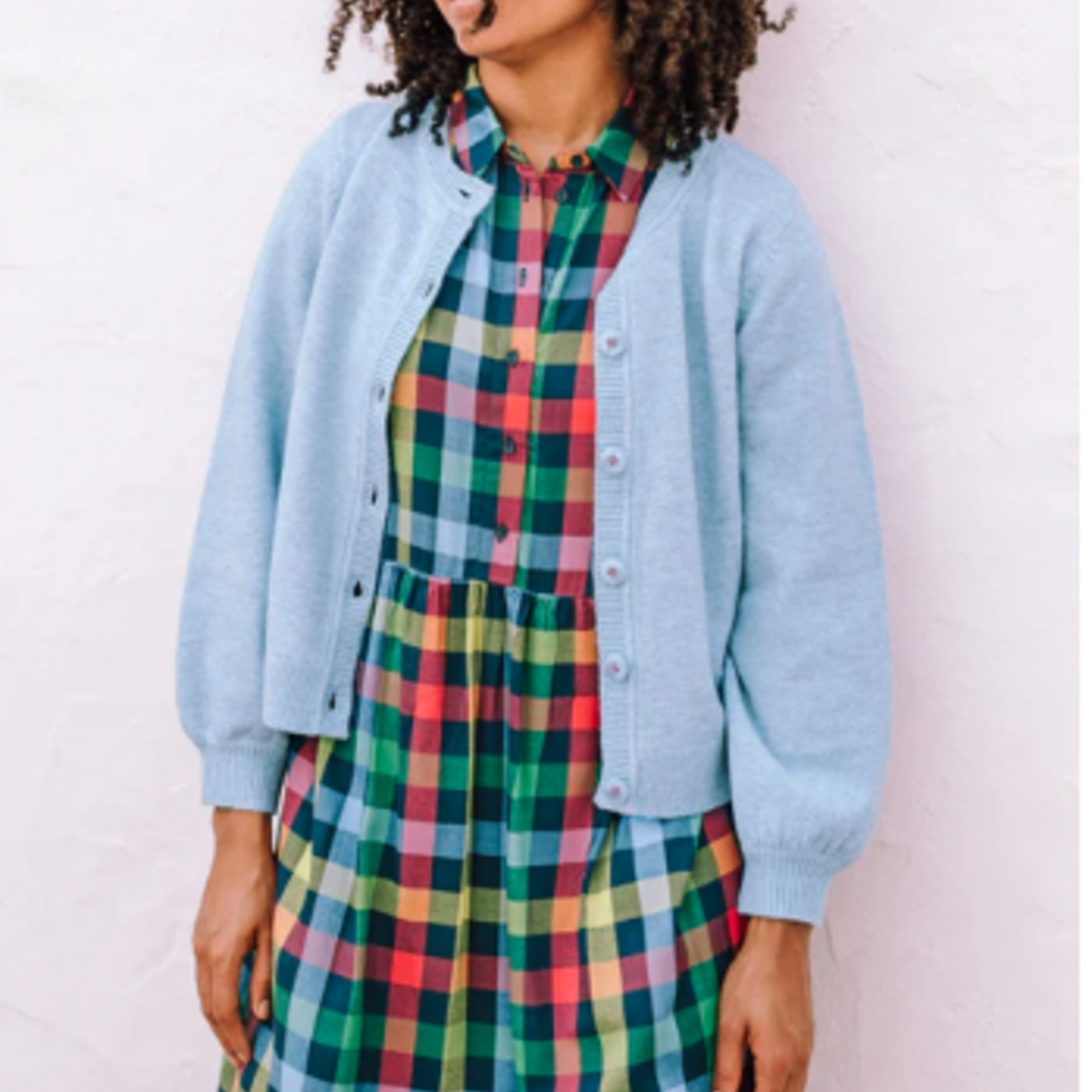 Sugarhill Brighton WILLET MIDI SMOCK DRESS Midnight Gingham