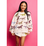 Queen of Sparkles Beige Horse Sweatshirt