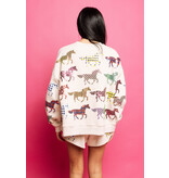 Queen of Sparkles Beige Horse Sweatshirt