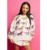 Queen of Sparkles Beige Horse Sweatshirt