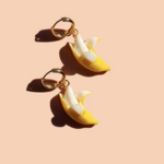 Gwen Hoop Earrings - 18K Gold Plated and Banana