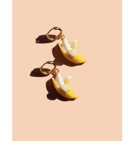 Gwen Hoop Earrings - 18K Gold Plated and Banana