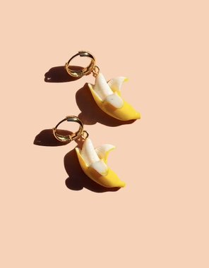 Peter and June Gwen Hoop Earrings - 18K Gold Plated and Banana