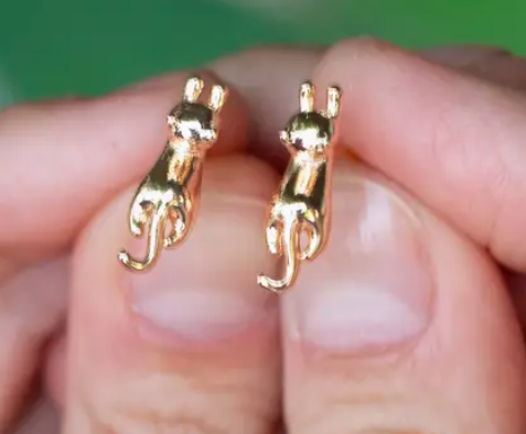 Peter and June Meow Studs - 18K Gold Plated