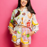 Queen of Sparkles Colorblock Plaid Fruit Short