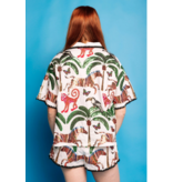 Queen of Sparkles White & Black Trim Safari Short