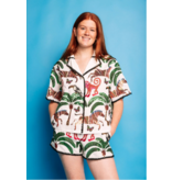 Queen of Sparkles White & Black Trim Safari Short